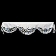 19" X 90" Wide Fireplace Mantel Scarf with Blue Rose Flower N2