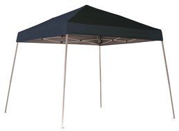 10x10 Slant Leg Pop-up Canopy, Checkered Flag Cover, Black Roller Bag N15