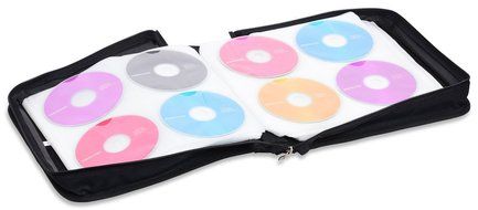 288 Capacity CD/DVD Carrying Case - Black - with New and Improved Inserts, double the thickness and all tabs pulled