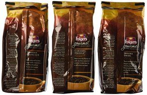 Folgers Gourmet Selections Flavored Ground Coffee 3 Flavor Variety Bundle: (1) Folgers Gourmet Caramel Drizzle... N2