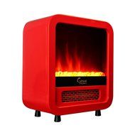 Caesar Hardware Electric Fireplace Portable Mini Indoor Compact Freestanding Room Heater, Yellow N2