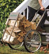 Heavy-Duty Steel Wood Caddy with Large Rubber Wheels