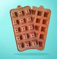 15 Cups Pyramid Shape Chocolate Ice Lattice Mold Silicone Cake Moulds Household Diy Cake Baking Tools