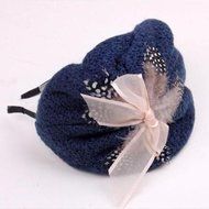 Spritech(TM) Women's Fascinator Headband Bowknot Feather Hard Yarn Hats LightGray