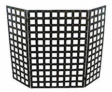 Tuscan Iron Woven Nail Head Design Fire Place Screen