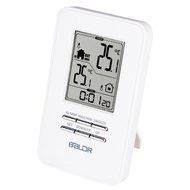 BALDR In/Outdoor Thermometer with Wireless Sensor Big Time Display Alarm and Snooze N4