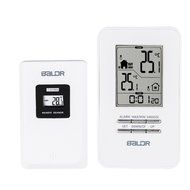 BALDR In/Outdoor Thermometer with Wireless Sensor Big Time Display Alarm and Snooze N5