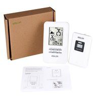 BALDR In/Outdoor Thermometer with Wireless Sensor Big Time Display Alarm and Snooze N6