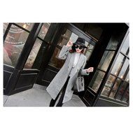 Spritech(TM) Women's Long Sleeve Lapel Solid Knee Length Long Cape Outerwear Woollen Coat N2