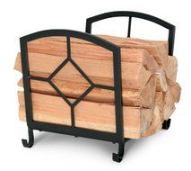 Pilgrim Home and Hearth 19423 Napa Forge Art Nouveau Wood Holder Black