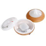 Scenic Aromatherapy Cool Mist Humidifier with 7 Color LED Lights, Wood Grain, 140ml N4