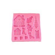 Longzang Christmas Series Art Deco Silicone Mold Sugar Craft DIY Gumpaste Cake Decorating Clay N5