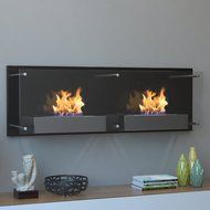 Moda Flame Faro Wall Mounted Bio Ethanol Ventless Fireplace N4