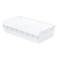 Akro-Mils 30838 ShelfMax 8 Plastic Nesting Shelf Bin Box, 18-Inch x 33-Inch x 8-Inch, Clear, 4-Pack by Akro-Mils