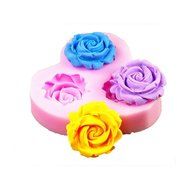 4 Size Roses Flower Silicone Cake Mould Chocolate Sugarcraft Decorating Fondant Fimo Tool