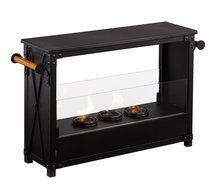 Southern Enterprises Layton Portable Indoor-Outdoor Fireplace in Black N6