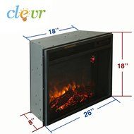 Clevr 26" 1400W Adjustable Electric Wall Insert Fireplace Heater W/Remote N6