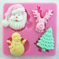 Bhbuy Silicone Christmas Style Candle Cake Decorating Molds DIY Baking Mould Tools 1pc