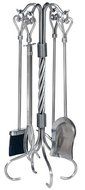 Uniflame, F-1619, 5pc Pewter Fireset with Heart Handles &amp; Tampico Brush N2