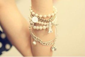 Fashion Jewelry Womens Unique Gold Metal Pearl Multilayer Pendant Bracelet N4