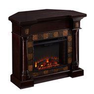 Southern Enterprises AMZ8478FE Chancellor Faux Slate Convertible Electric Fireplace, Espresso N2