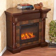 Southern Enterprises AMZ8478FE Chancellor Faux Slate Convertible Electric Fireplace, Espresso N5