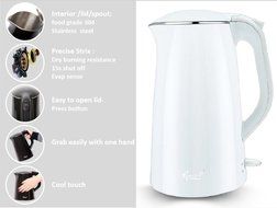 Rosewill Double Layer Insulated Stainless Steel Pot Double Wall Tea Water Kettle Cool Touch Exterior, 1.5 L, Black... N9