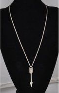 Fashion Vintage Celebrity Charm Silver Retro Arrow Alloy Chain Pendant Necklace N2