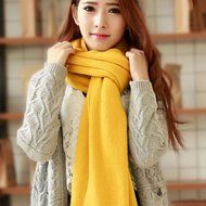KAKA(TM) Women's Korean Artistic Stylish Winter Colorful Knitting Wool Scarves Oversized Dual Using Scarf Shawl... N8