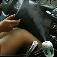 12V Mini Car Steam Humidifier Air Purifier Aroma Aromatherapy Essential Oil Diffuser Mist Maker Mini Fogger (Purle) N2