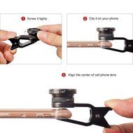 3 In 1 Universal Phone Camera Lens Kit with 0.4X Super Wide Angle Lens, 180 Degree Fish Eye Lens and 10X Macro... N28