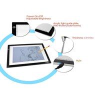 A4 3.6w 12v LED Artist Stencil Board Tattoo Drawing Light Box Tracing Table Display Light Box (The entire package) N5