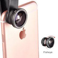 3 In 1 Universal Phone Camera Lens Kit with 0.4X Super Wide Angle Lens, 180 Degree Fish Eye Lens and 10X Macro... N29