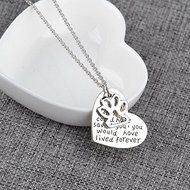 New Dog Love Heart Silver Plated Chain Pendant Necklace Jewelry Gift