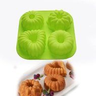 Lvxuan Mini Bundt Cake Pudding Jello Mold Pan Cupcake Bakeware Silicone Mold N2