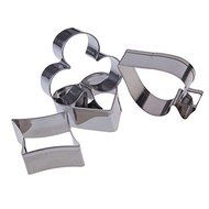 4pcs Stainless Steel Poker Fondant Biscuit Pastry Cookie Cutter Mold Tool Set Free Shipping SGG# N3