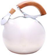 Nambe Bulbo Kettle, Stainless Steel and Wood