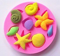 Design 556 Various Shell, Starfish and Conch Shpe Silicone Mold,Sugar Mold, Chocolate Mold, Cake Decoration Tool