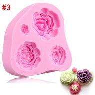 4 Size Roses Flower Silicone Cake Mould Chocolate Sugarcraft Decorating Fondant Fimo Tool N2