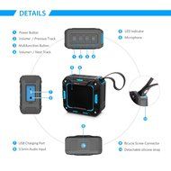 SoundPEATS P2 Wireless Waterproof Portable Bluetooth Speakers with Bult in Mic - Green N12