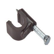 Forgefix RCC67BR Round Coax Cable Clip - Brown by Forgefix