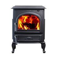 HiFlame 1,800 Square Feet cast iron wood burning stove HF717UA Black Paint