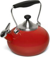 Chantal Bridge 37-1LB RE Enamel on Steel Bridge Teakettle, Chili Red