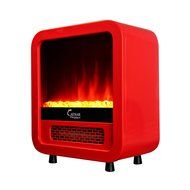 Caesar Hardware Electric Fireplace Portable Mini Indoor Compact Freestanding Room Heater, Yellow N4