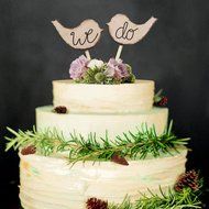 Mandydov Rustic Shabby Chic Wood Cake Topper Cake Decorating Supplies for Couples Wedding Decoration (We do) N4