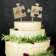 Mandydov Rustic Shabby Chic Wood Cake Topper Cake Decorating Supplies for Couples Wedding Decoration (We do) N5