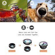 3 In 1 Universal Phone Camera Lens Kit with 0.4X Super Wide Angle Lens, 180 Degree Fish Eye Lens and 10X Macro... N40