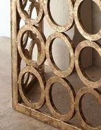 Gold Circles Iron Nailhead Fireplace Screen N4