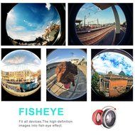 3 In 1 Universal Phone Camera Lens Kit with 0.4X Super Wide Angle Lens, 180 Degree Fish Eye Lens and 10X Macro... N44