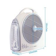 HAITRAL Rechargeable Table Fan SF-299AL Turbo Force Air Circulator AC/DC Operated with Led Light&amp;Search Light&amp;...